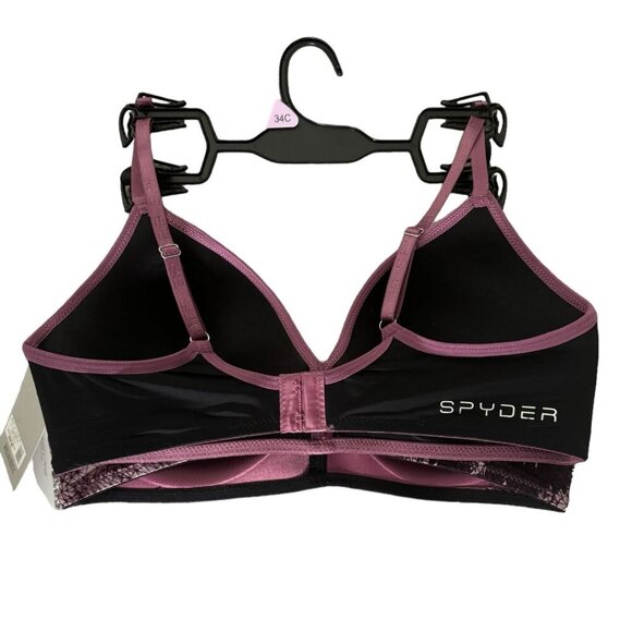 SPYDER NWT $68 2 Piece Lightly Padded Comfort BraS Purple and Black Women's 34C - Picture 7 of 9
